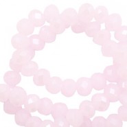 Top Facet kralen 3x2mm disc Light orchid pink-pearl shine coating